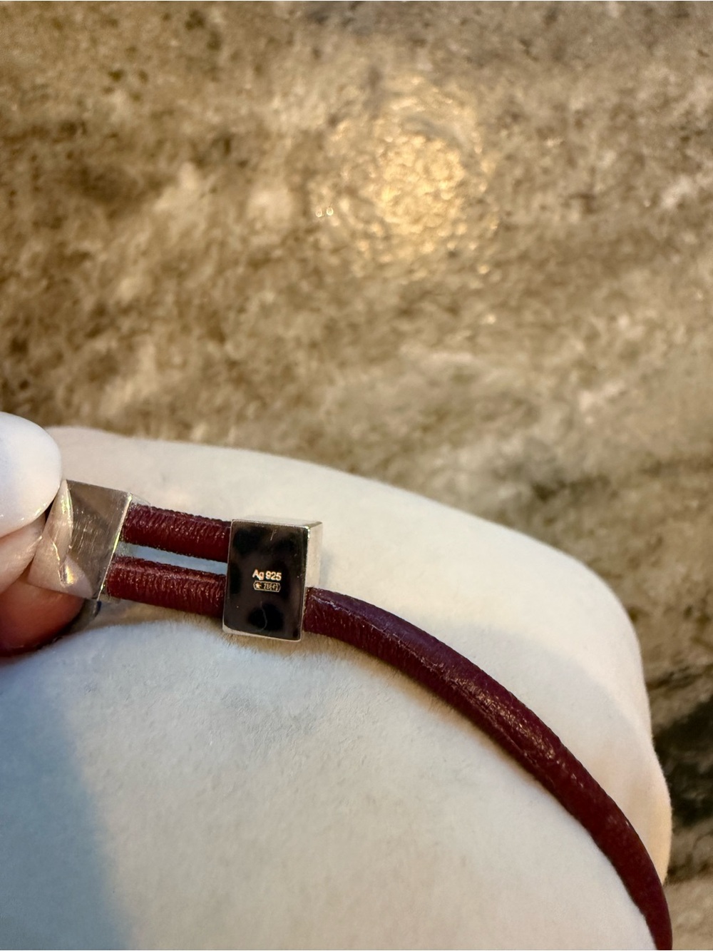 Gucci GG Interlocking Leather Bracelet Burgundy Red & Silver Tone - Picture 5 of 9